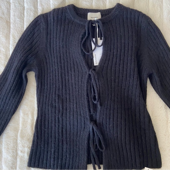 🌿|NWT| Reformation Rebecca Cashmere Alpaca Tie Front Cardigan - Picture 6 of 10